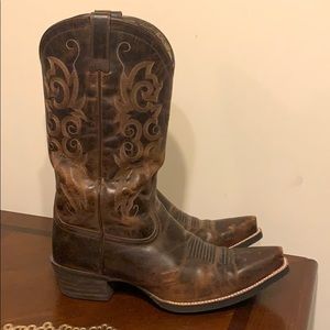Brown cowboy boots